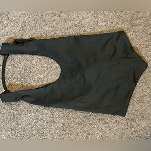 Black halter top adjustable straps with tie in back